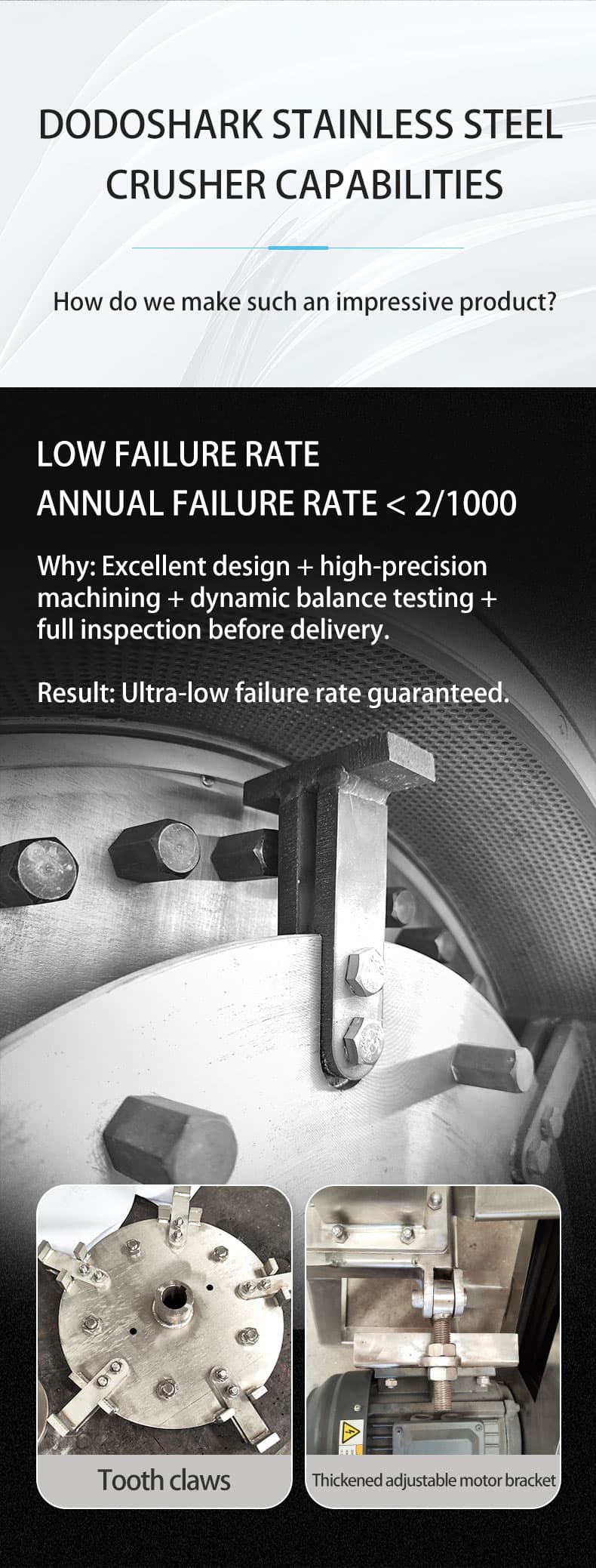 Stainless crusher cutter head detail used for dynamic balance and failure-rate control